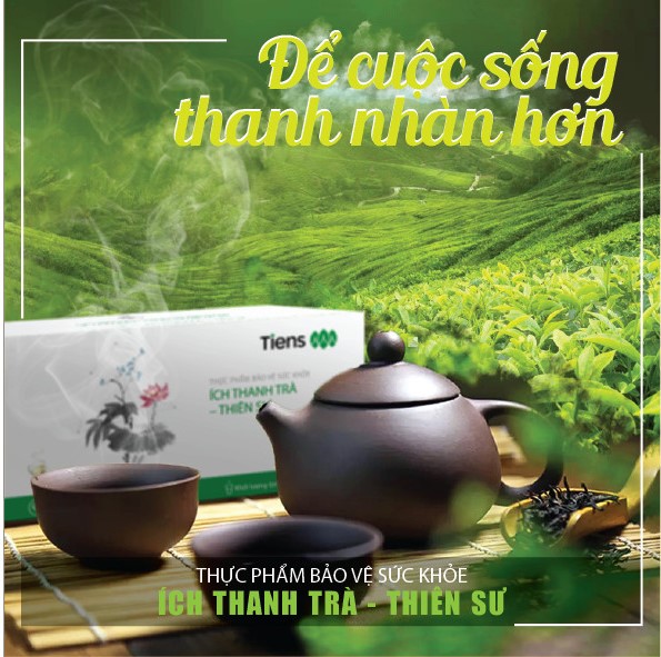 Thực phẩm bảo vệ sức khỏe Ích thanh trà - Thiên Sư, Cân bằng huyết áp, thanh nhiệt giải độc, ngủ ngon an thần, eo thon gọn dáng.