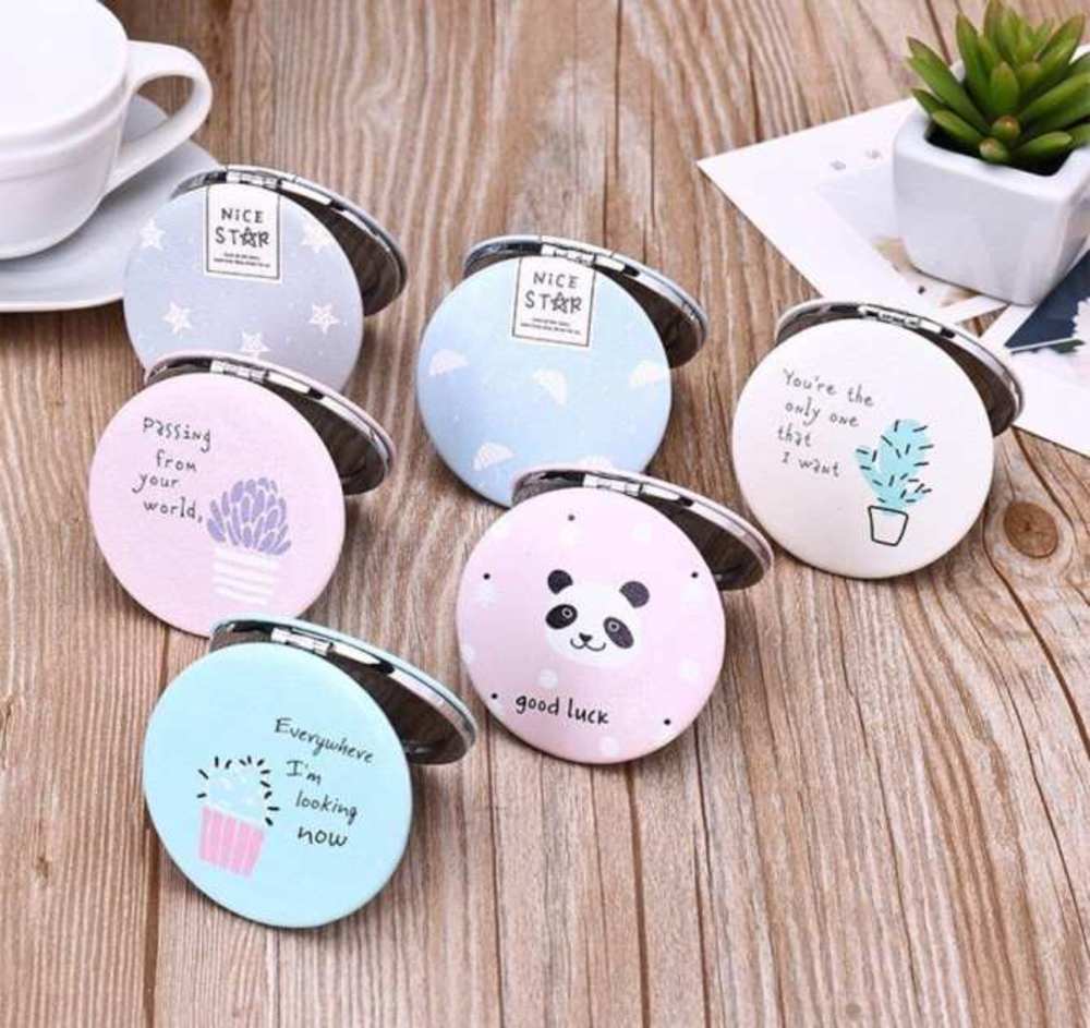 GƯƠNG SOI HAI MẶT MINI TIỆN LỢi CẦM TAY DỄ DÀNG HỌA TIẾT ĐẸP MẮT CÓ HAI KIỂU VUÔNG TRÒN MỚI LẠ