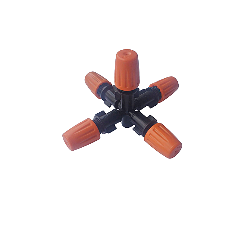 Béc Phun Sương 5 Hướng Màu Cam Nối Lỗ 6 Ly Tưới Lan, Lám Mát Sân Vườn