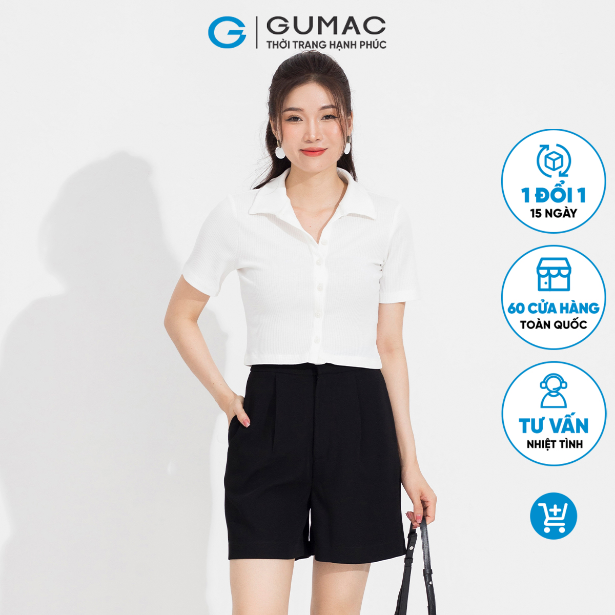 Áo thun cài nút GUMAC ATD04055