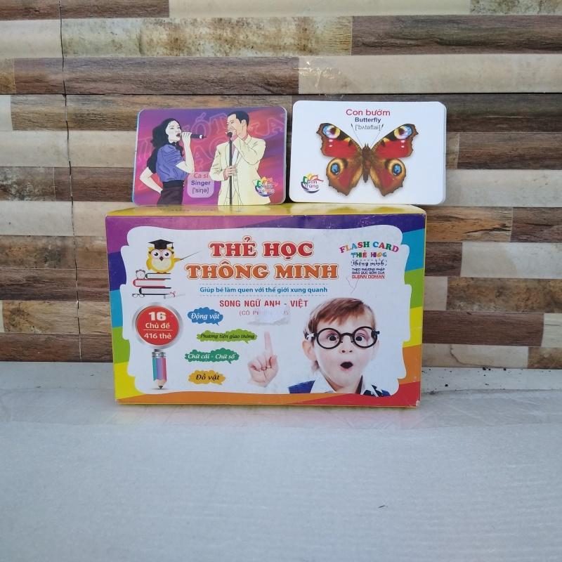 Bộ thẻ học song ngữ thông minh Flashcards 16 chủ đề cho bé (416 Thẻ)