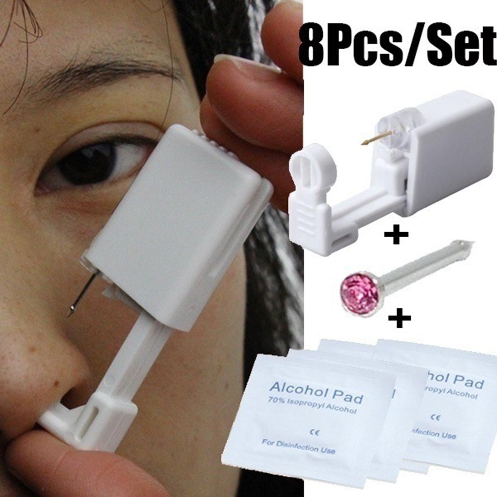 Self Nose Piercing Gun Earring Ear Stud Gun Kit Sterile NoPain Tool