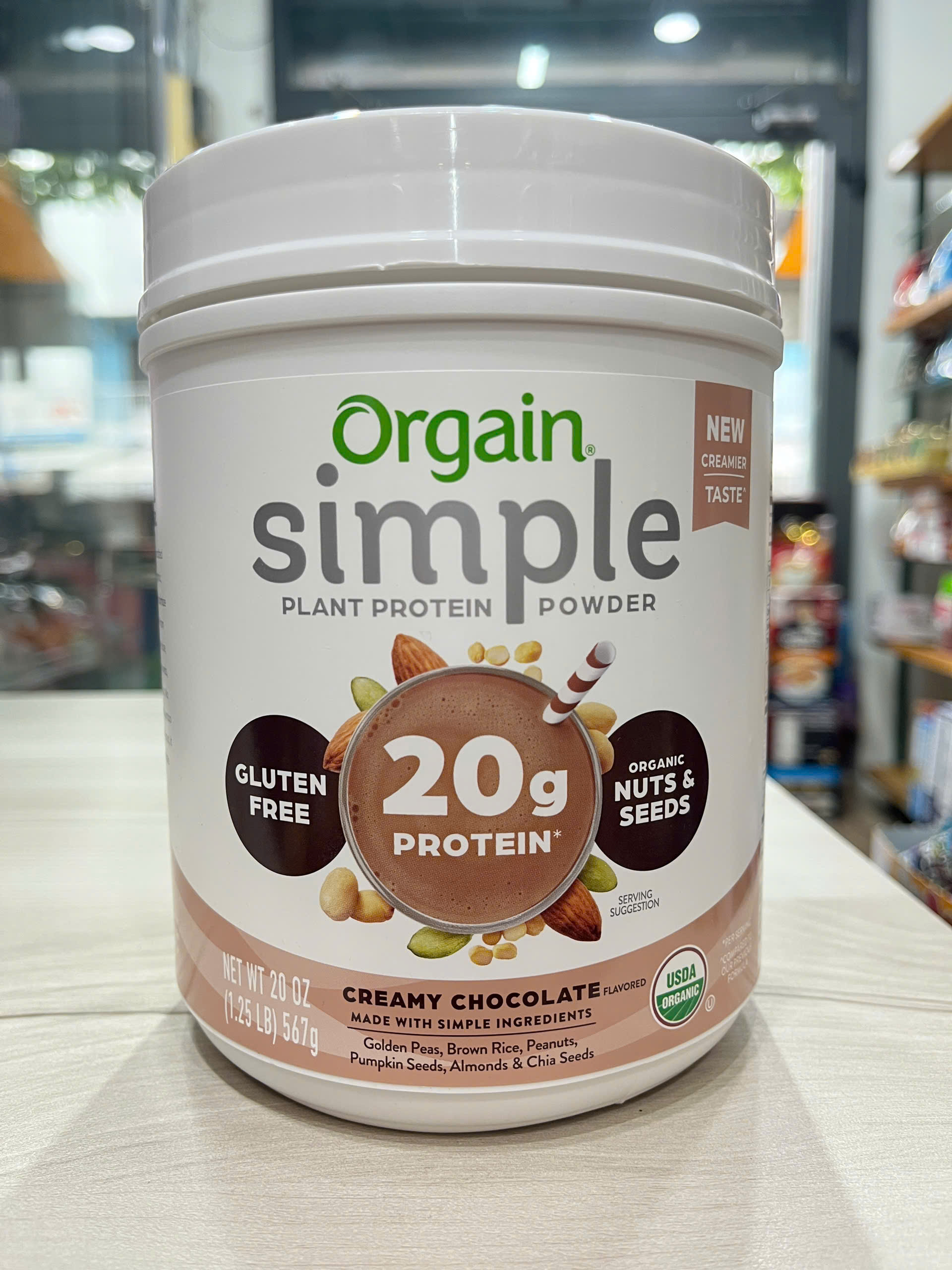 Date 09/26 Bột Protein hữu cơ Orgain Simple Organic Protein Powder Vị Chocolate 567g Mỹ - Creamy Chocolate
