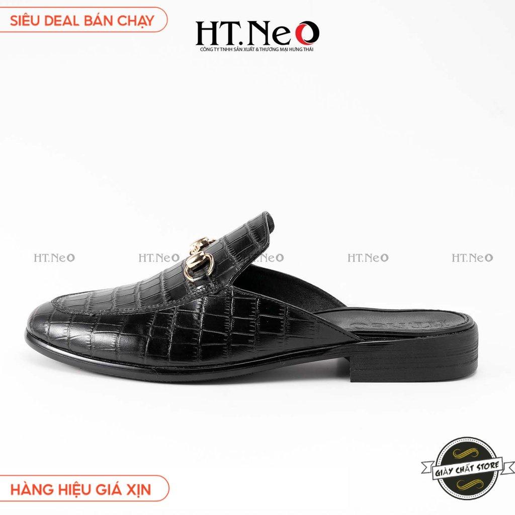 Sục nam da Pu Pu - Giày sục nam đẹp HT.NEO Da Pu dập vân cùng đế phíp cực kì sang trọng và quý phái S002 03
