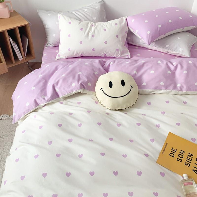 Bộ chăn ga gối 5 món dùng 2 mặt nhiều màu đa dạng màu pastel Hàn Quốc