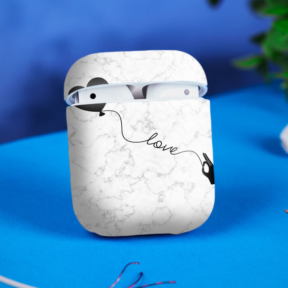 Miếng dán skin chống bẩn cho tai nghe AirPods in hình thiết kế - atk254 (bản không dây 1 và 2)