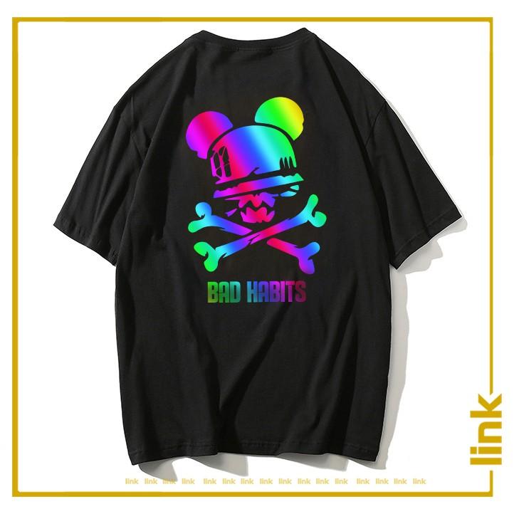 Áo thun phản quang BAD RABBIT đầu lâu 7 màu UNISEX