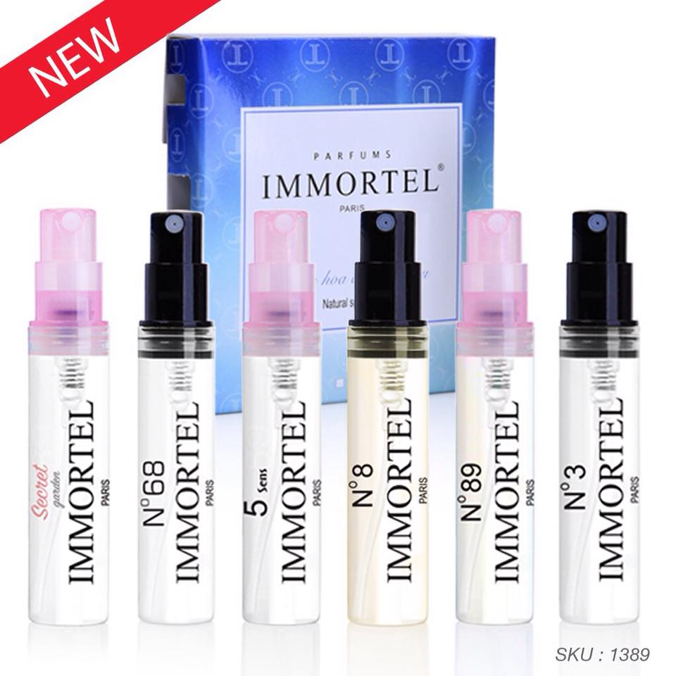Nước Hoa IMMORTEL PARIS_Hộp 6 chai xịt 3ml : - Eau De Parfum