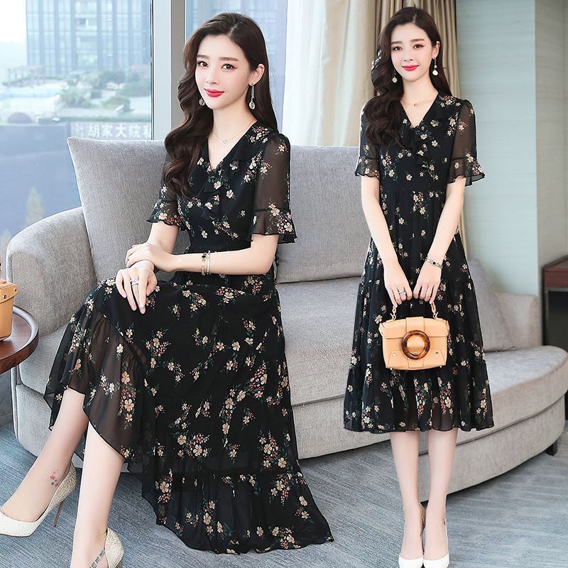Đầm Voan Hoa Nữ Dáng Xòe Thanh Lịch VH01- Hàng Quảng Châu Cao Cấp(Ảnh thật cuối hình)
