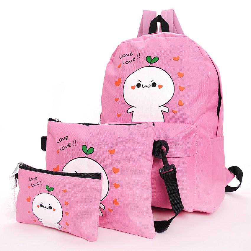 Bộ 3 Món Ba Lô Túi Xách Teen Cao Cấp