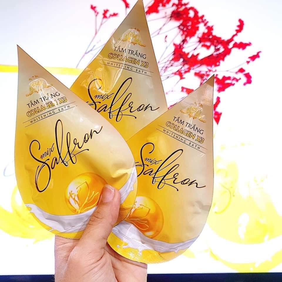 Tắm Trắng Saffron Collagen X3 Luxury tắm trắng da toàn thân