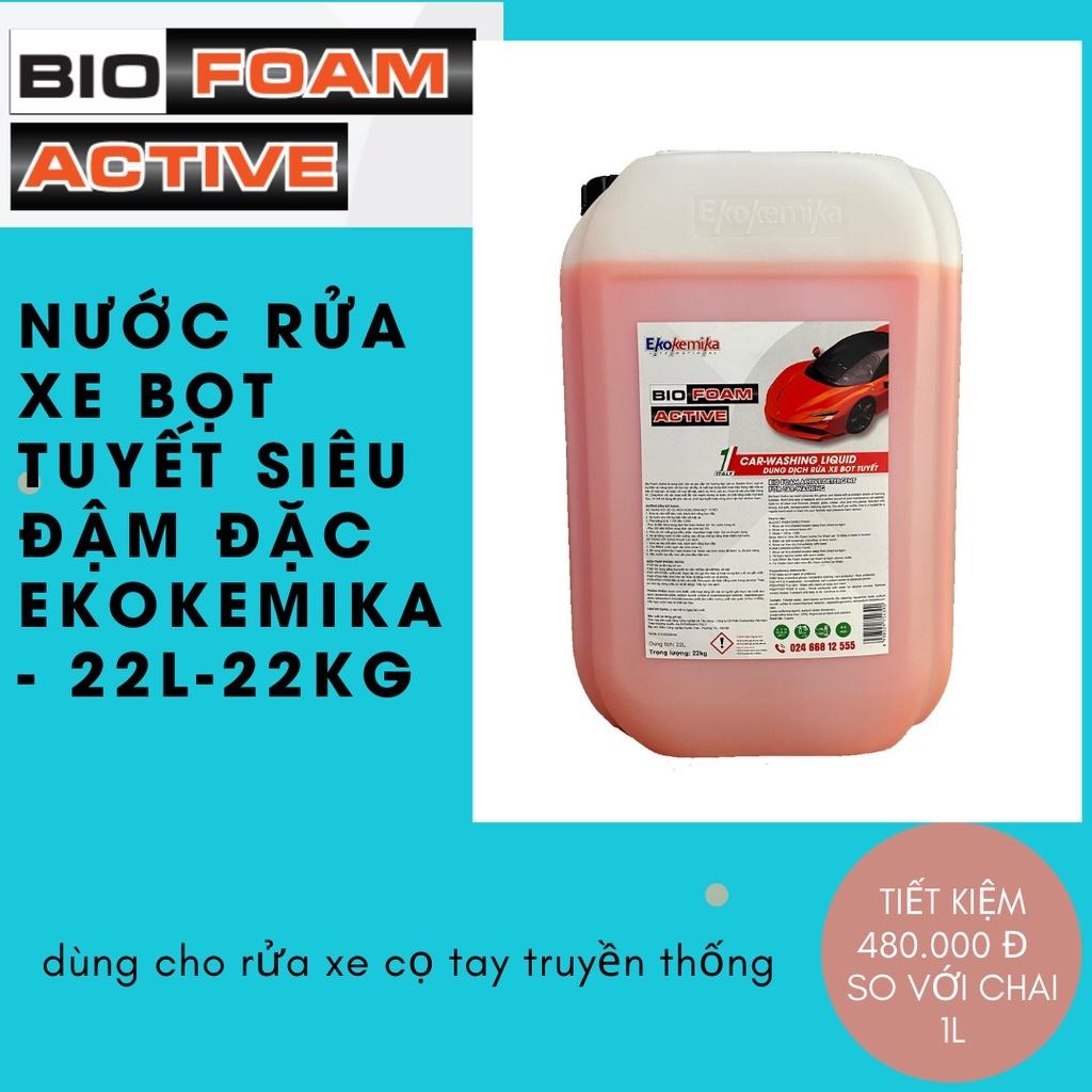 NƯỚC RỬA Ô TÔ XE MÁY BỌT TUYẾT TRUYỀN THỐNG EKOKEMIKA ITALY BIO FOAM ACTIVE - 22L