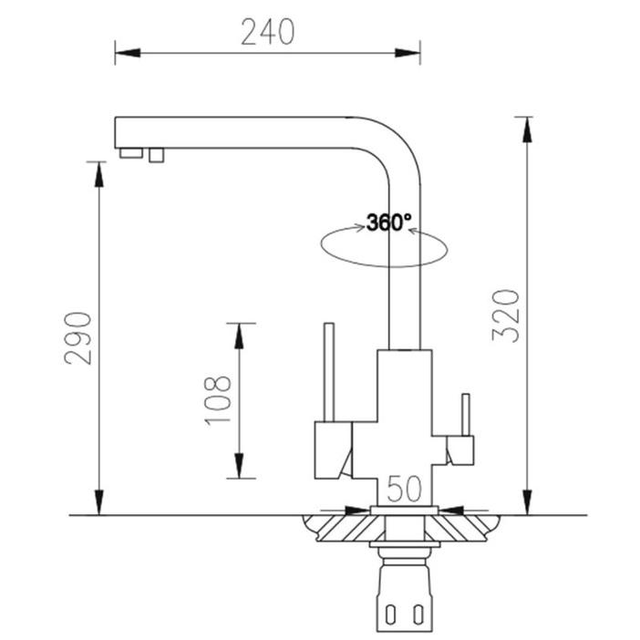 VÒI RỬA  CHÉN BÁT 3 ĐƯỜNG NÓNG-LẠNH-NƯỚC LỌC (RO), THƯƠNG HIỆU ROSLER-807, ĐỒNG MẠ CHROME, THIẾT KẾ SANG TRỌNG, BỀN BỈ