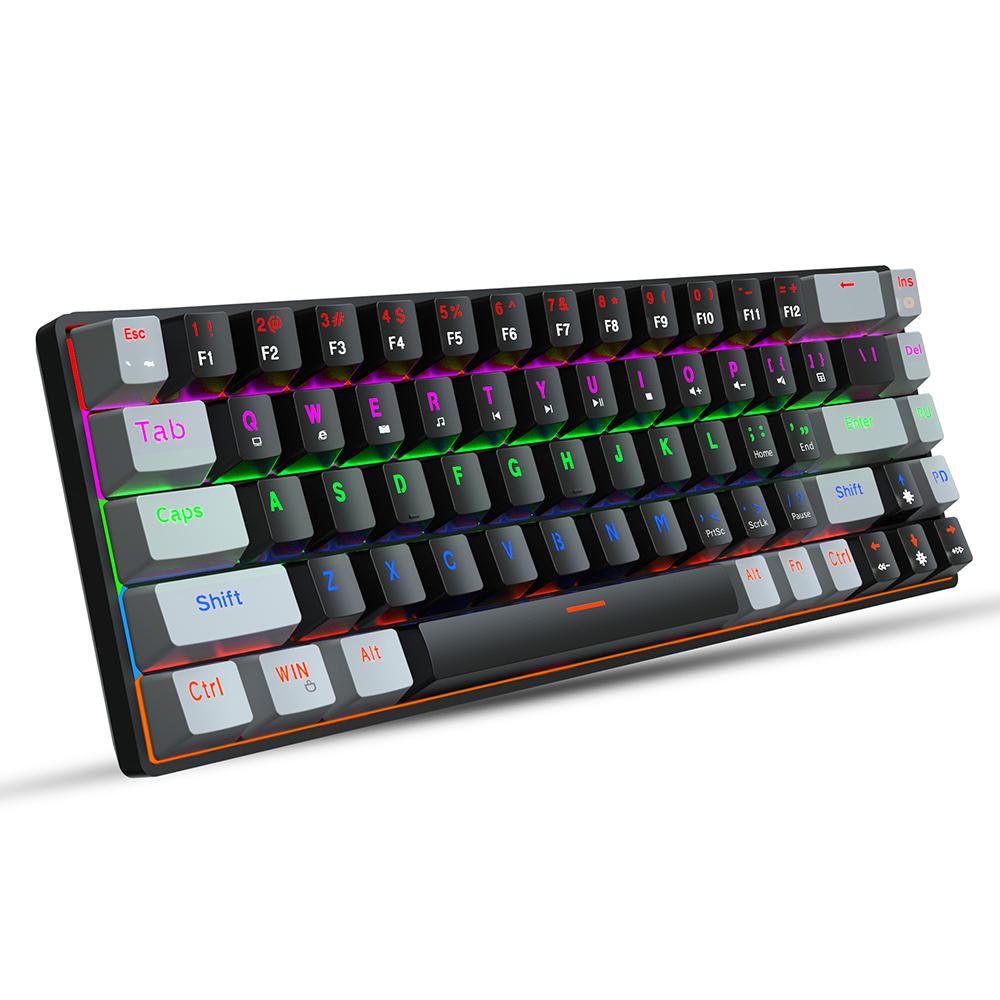 HXSJ V800 Wired Mechanical Keyboard 68 Keys RGB Gaming Keyboard with Detachable Type-C Cable ABS Keycap