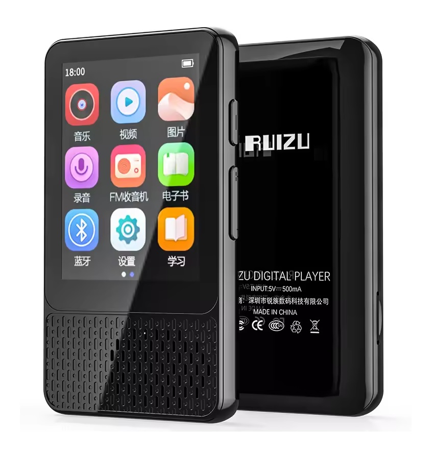 Máy Nghe Nhạc MP3 Bluetooth 5.0 Màn Hình Cảm Ứng 2.4 Inch Có Loa Tích Hợp RUIZU M18 Bộ Nhớ Trong 16GB - Hàng Nhập Khẩu