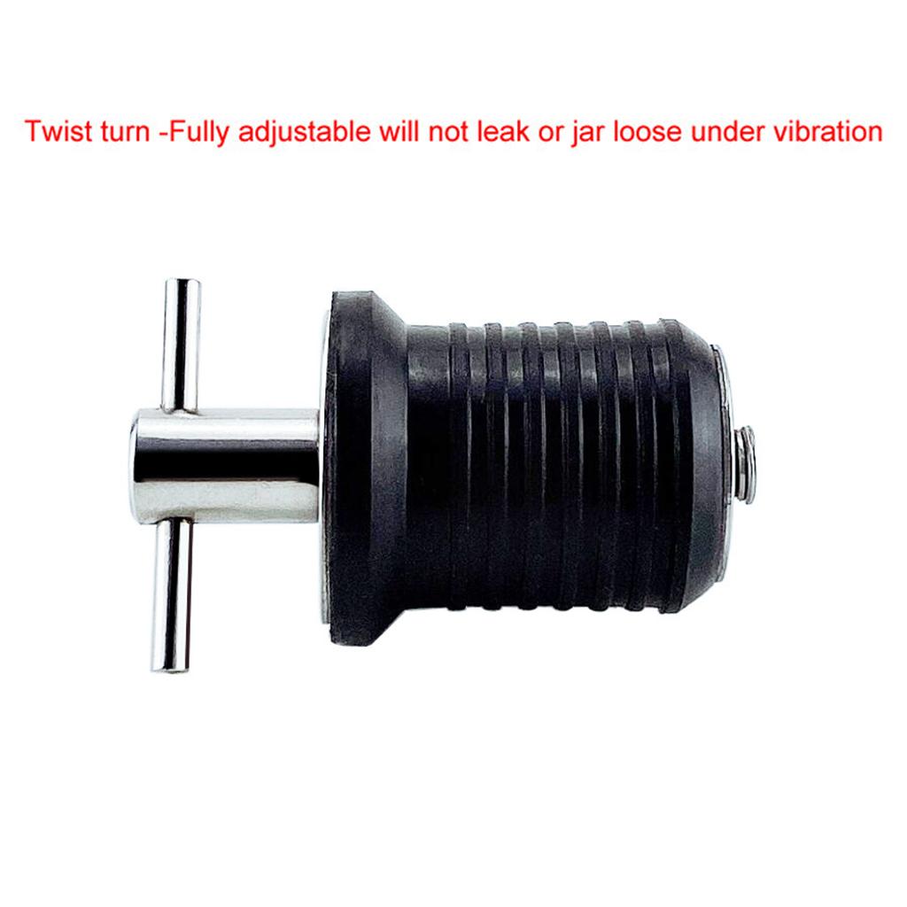 Stainless Steel & Rubber Kayak Boat Hull/Livewell/Baitwell Twist Drain Plug