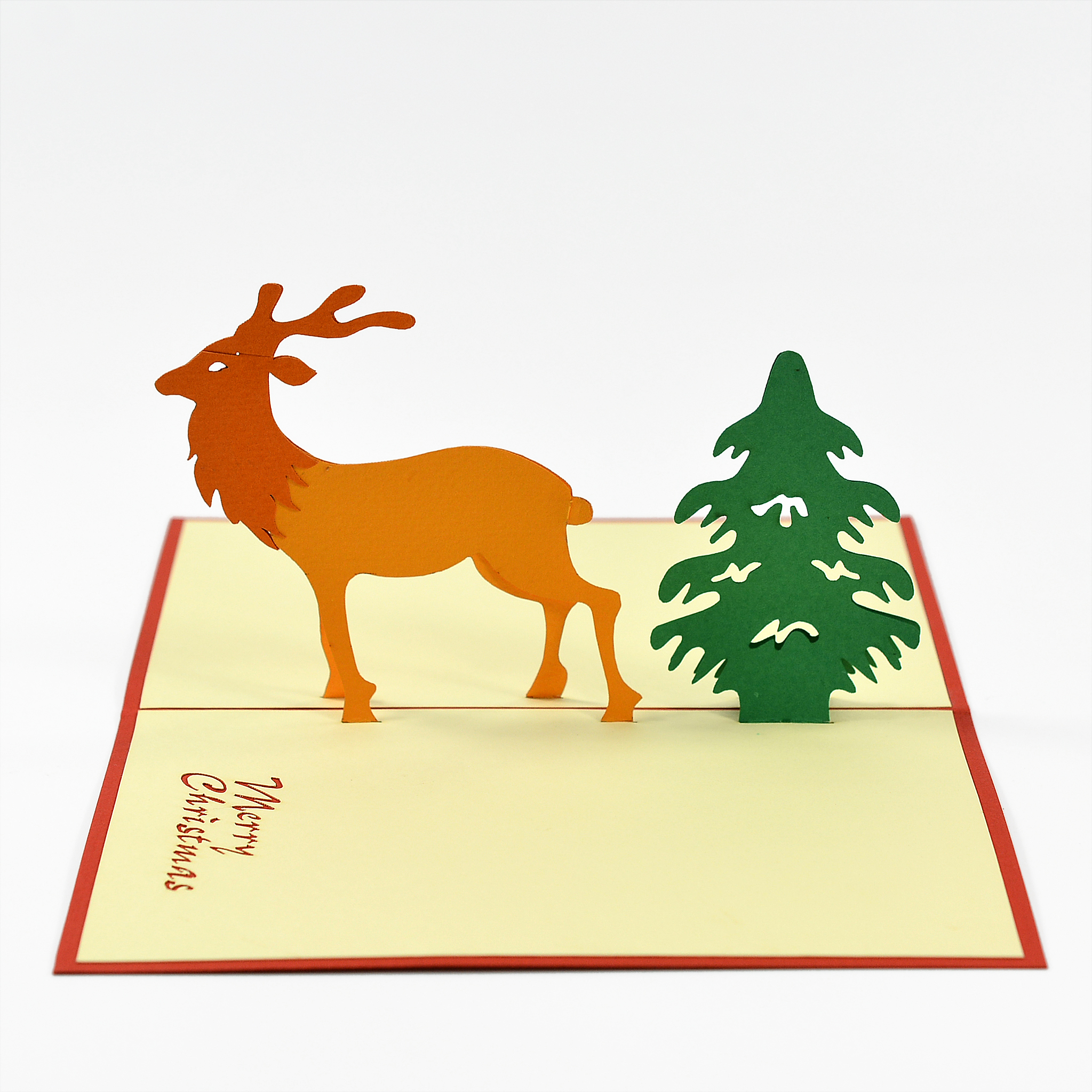 Thiệp nổi 3D handmade, 3D pop-up card Reindeer Tuần lộc ngày Giáng Sinh, size 10x15cm CN036