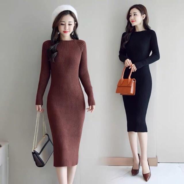 Váy len dài Cao cấp V126 Có sẵn