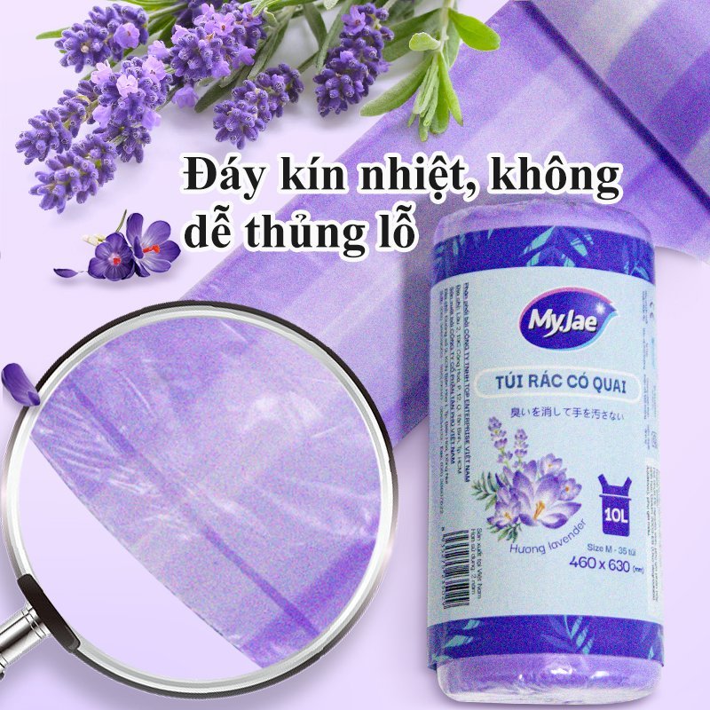 Combo Bộ Lau Nhà MyJae Sợi Microfiber Xoay 360 kèm túi rác hương lavender kèm túi zip size XL thân thiện với môi trường