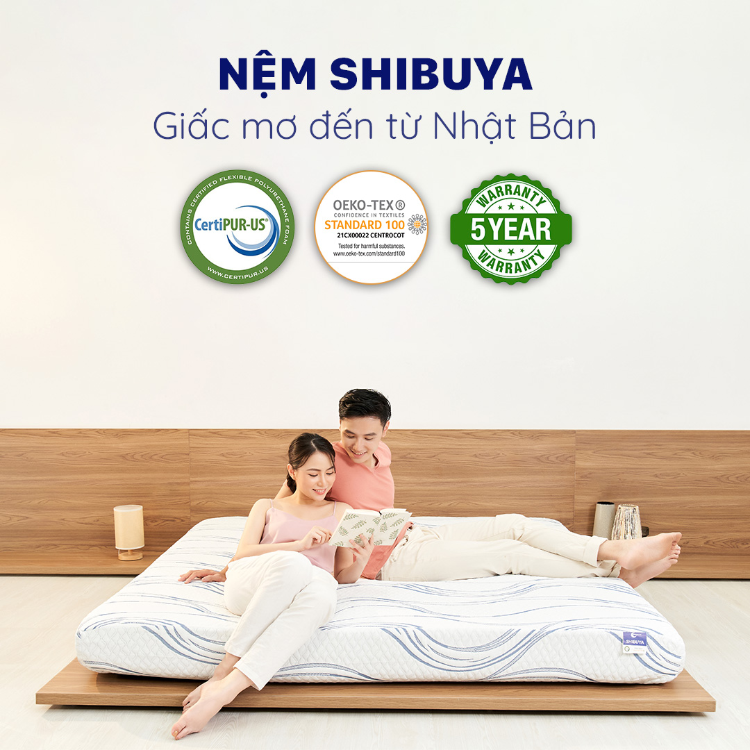 Nệm foam Goodnight Shibuya Platinum 20cm công nghệ Nhật Bản - Khả năng nâng đỡ tốt, tạo độ cứng mềm lý tưởng cho cột sống lưng