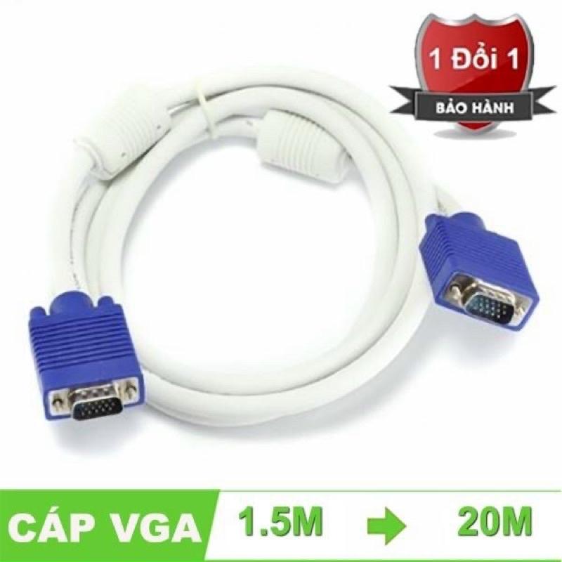 Dây VGA, dây 2 đầu VGA , màu trắng, dài 5m