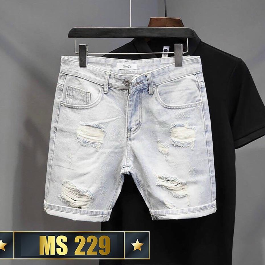 Quần short jean chất bò co giãn- quần lửng nam nhiều mẫu thời trang TINA ms229