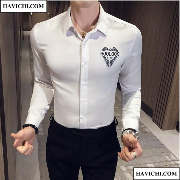 ÁoSơ mi nam trắng thêu