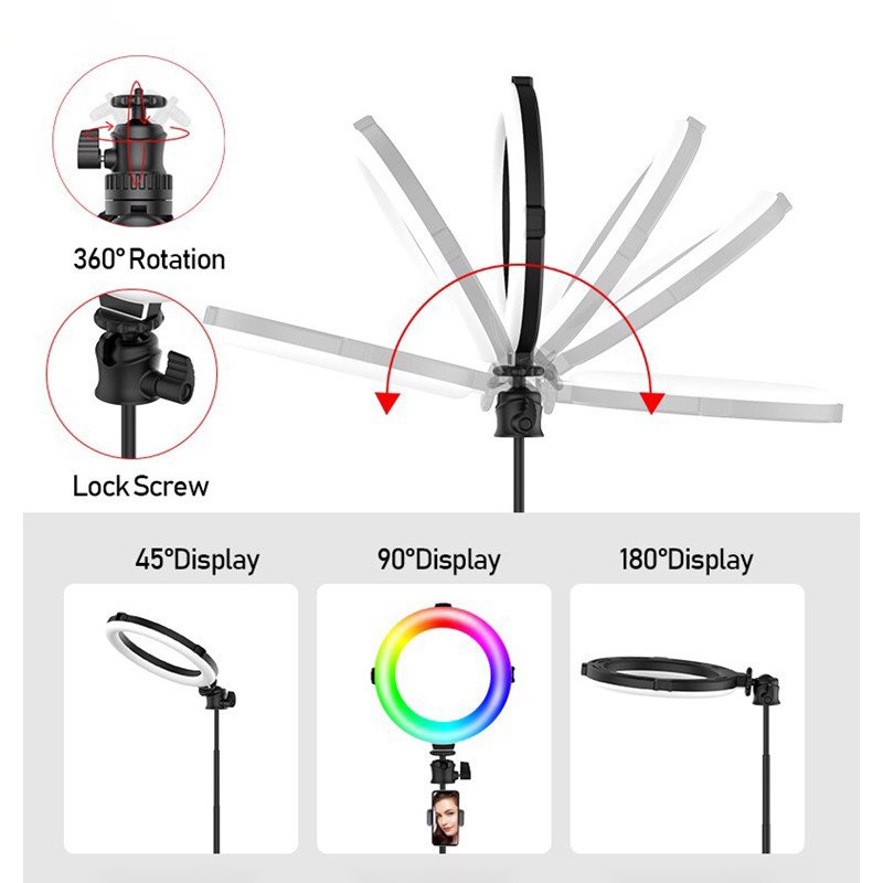 Combo đèn led livestream đổi màu + chân đỡ điện thoại đa năng Ulanzi VIJIM K9 RGB - Hàng chính hãng