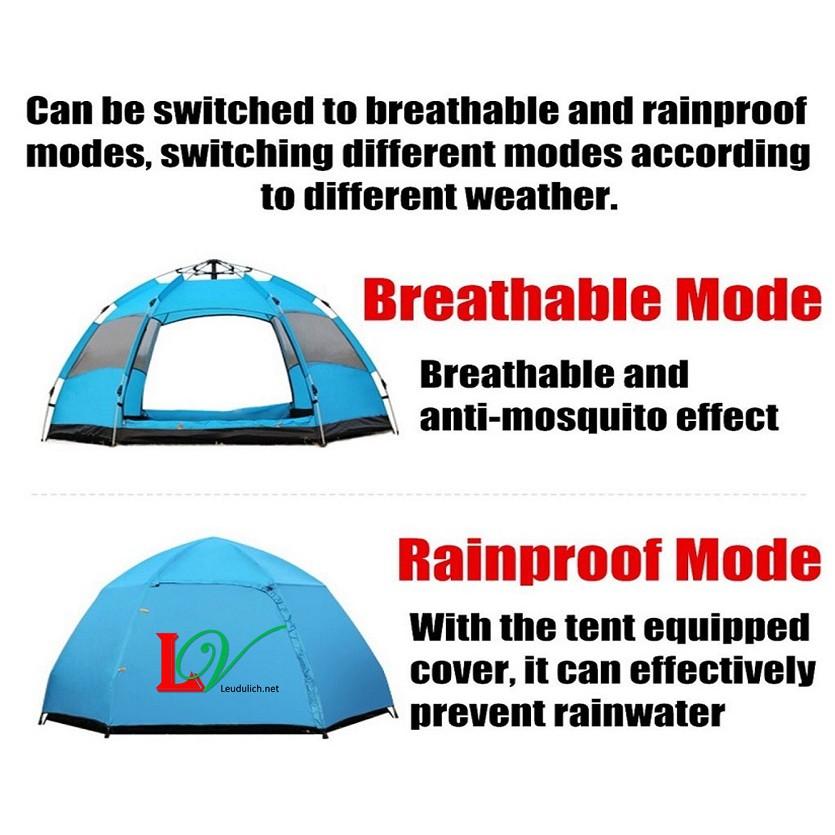 Lều tự bung 3-5 người 2 lớp chống mưa nắng, chống muỗi và tia cực tím an toàn cho cả gia đình bạn