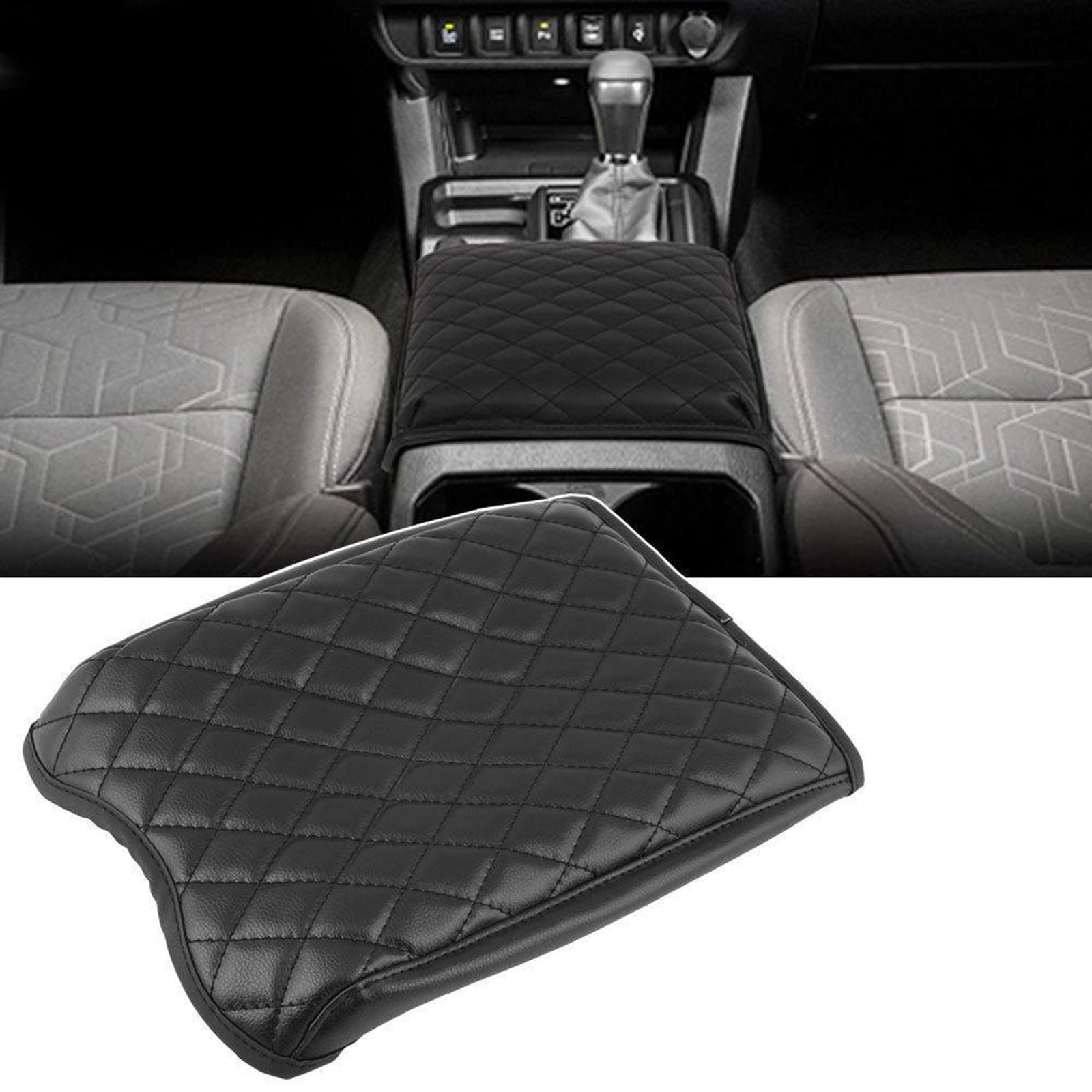 Black Car Armrest Cushion Console Box  PU Leather for