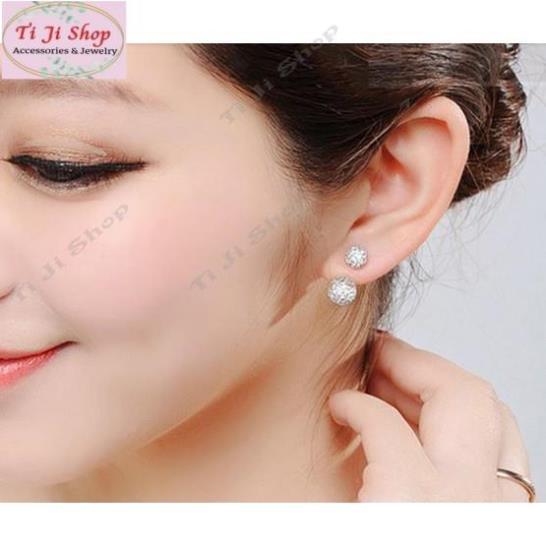 Bông tai inox trái châu loại cánh cung đẹp sang giá rẻ