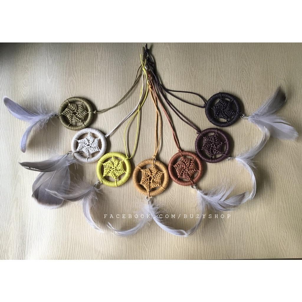 MẪU.2(bộ nguyên liệu/thành phẩm) dreamcatcher treo trang trí, làm móc khóa - mẫu phối cùng màu (28 màu)