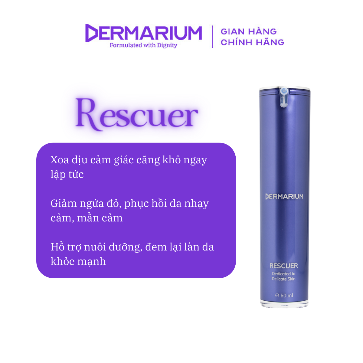 Dermarium Rescuer - Kem dưỡng phục hồi 50ml