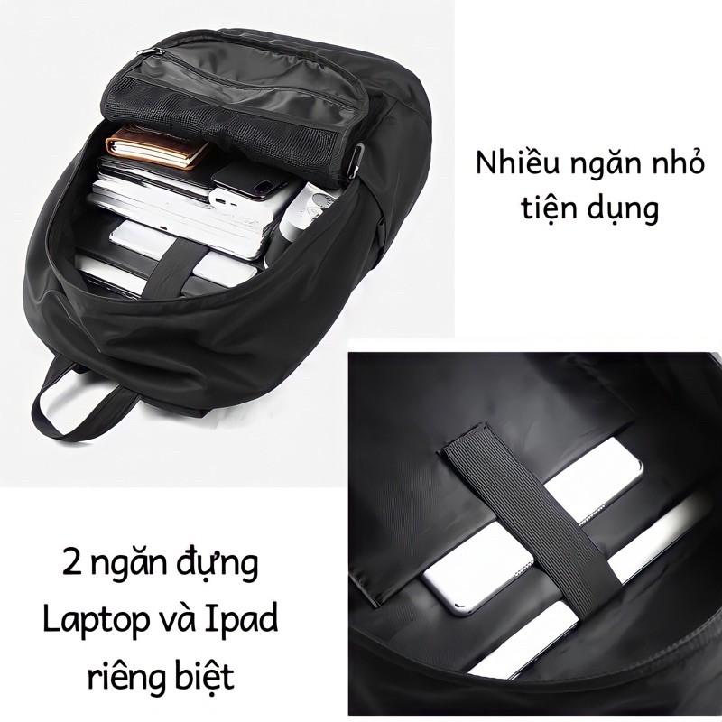 Balo vải unisex, vải dù size to siêu nhẹ chống thấm nước, có 2 ngăn chống sốc đựng vừa Laptop 16inch và ipad - novstore