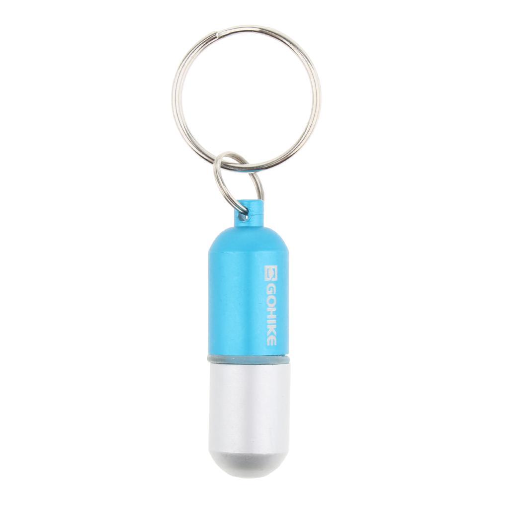 2pcs Waterproof Aluminum Pill Storage Box Keychain Tablet Holder Case