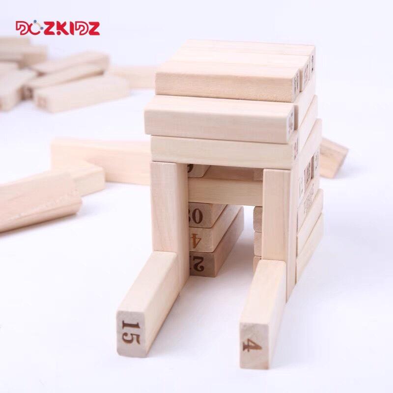 Đồ chơi gỗ thông minh - Bộ rút gỗ Jenga 48 thanh size to - DOZKIDZ