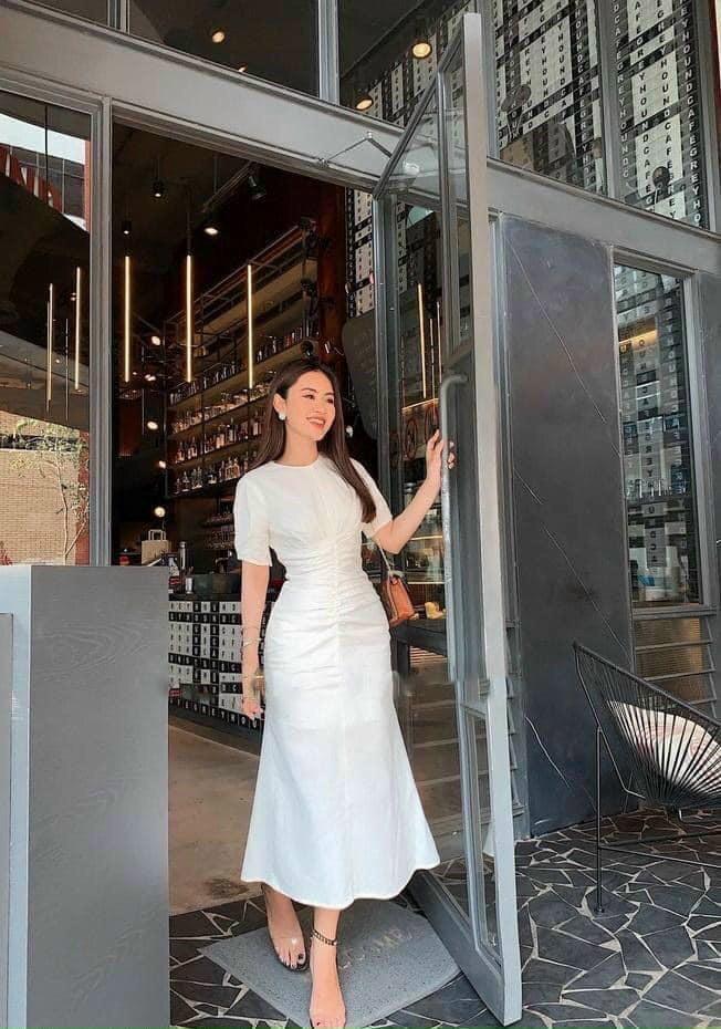 ĐẦM MIDI TAY BỒNG NHÚN THÂN 74498047