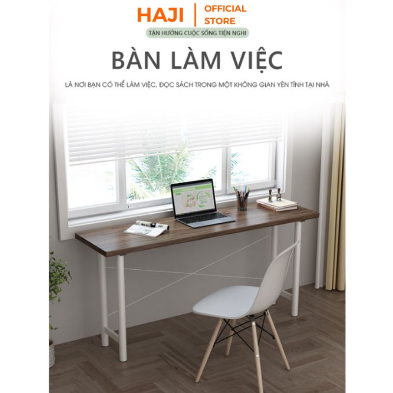 Bàn làm việc phong cách hiện đại đơn giản mặt gỗ MDF chân sắt sơn tĩnh điện thương hiệu HAJI - GM77