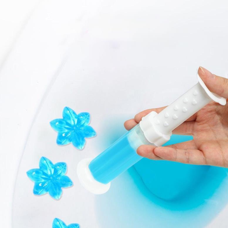 Gel thơm toilet KHỬ TRÙNG, KHỬ MÙI bồn cầu, bắn ra hình bông hoa với 6 loại hương thơm dễ chịu