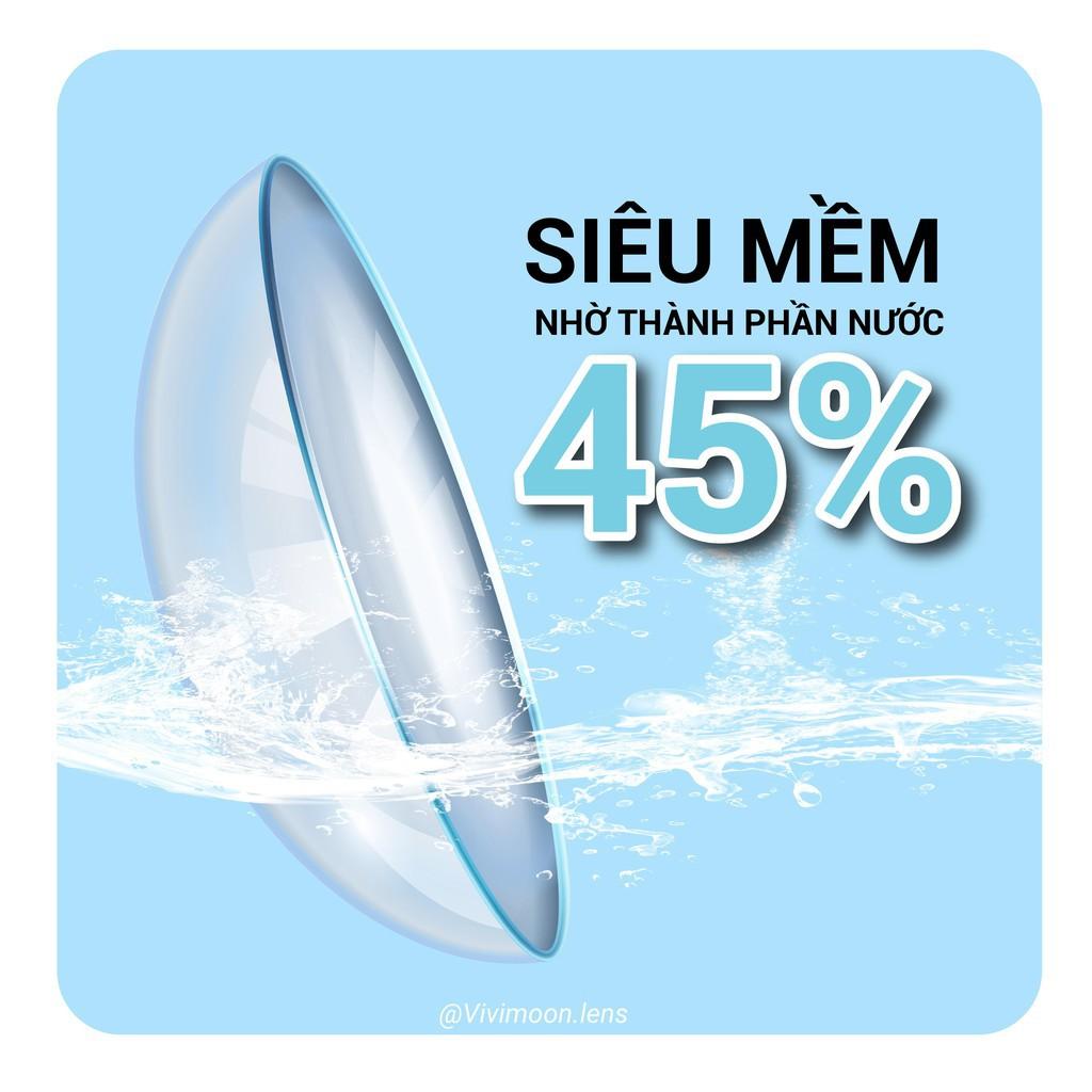 Lens Trong Suốt Cận Silicone Hydrogel Cho Mắt Thở VIVIMOON 3 Tháng Có Độ Cận Từ 0 Đến 8 Độ