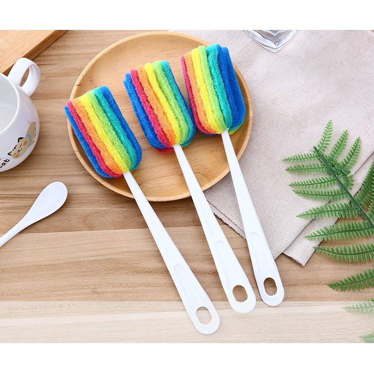 Cọ Rửa Ly, Rửa Bình Nước Đầu Bọt 7 Sắc Cầu Vồng - DumiStore