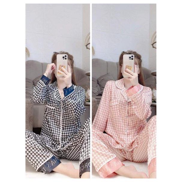 Bộ Đồ Pijama Bộ lụa Latin dài tay