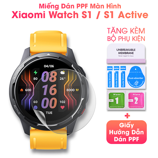 Miếng Dán Màn Hình Mặt Trước PPF Dành Cho Xiaomi Watch S1 / S1 Active - Handtown - Hàng Chính Hãng