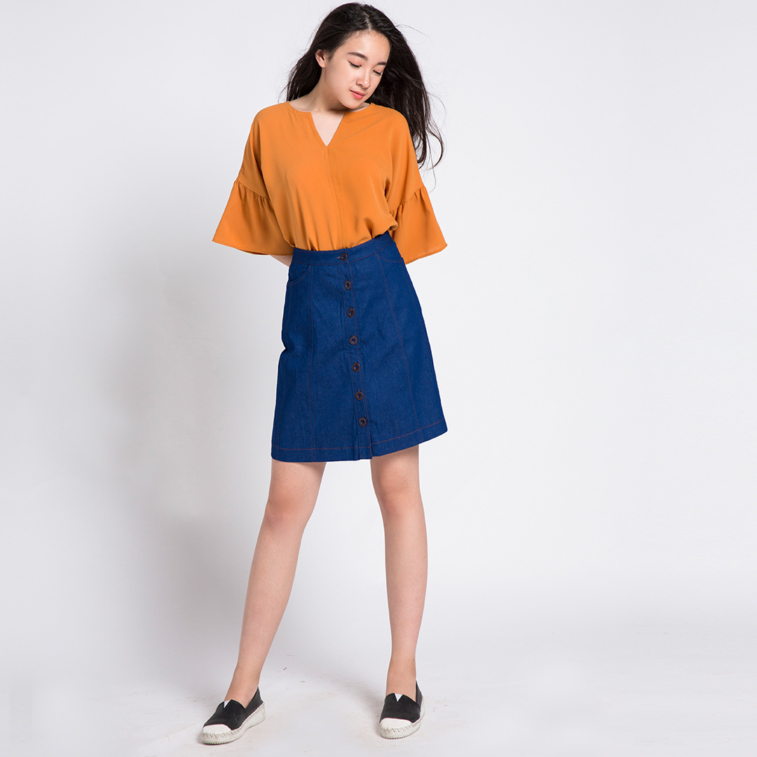 Chân Váy Ngắn Miniskirt Chân Váy Jeans Thời trang thiết kế Hity SKI028 (Denim)