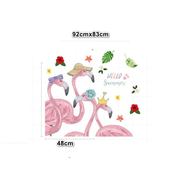 Decal trang trí tường - Cò Hồng vui hè Hello Summer