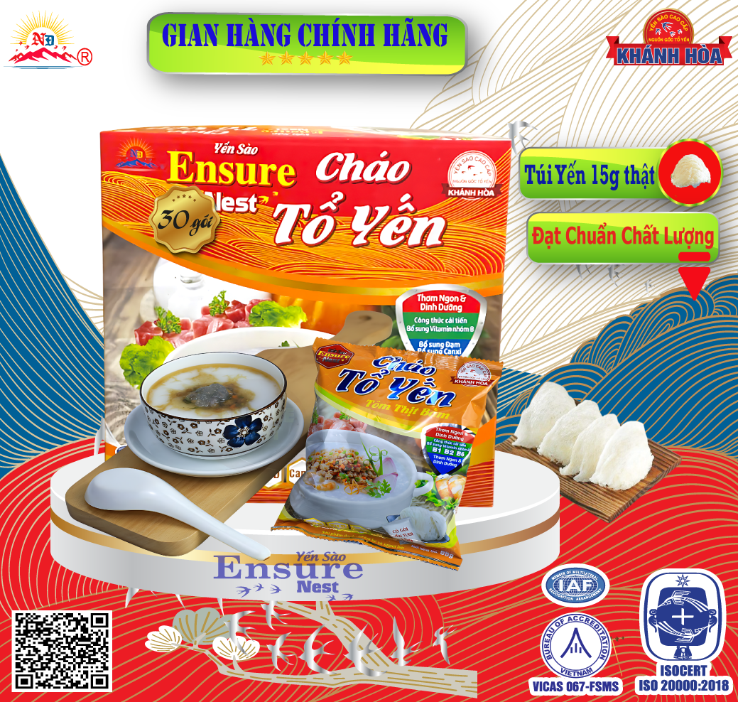 Cháo Yến Dinh Dưỡng Ensure Nest Tôm Thịt Bằm Ensure Nest - 65g gói