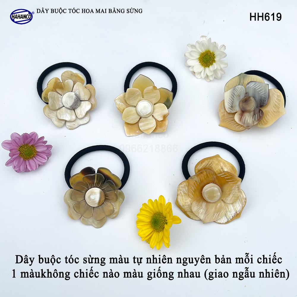 Dây cột tóc hoa mai bằng sừng - phụ kiện tóc độc lạ phong cách Hàn Quốc - handmade đẹp - HH619