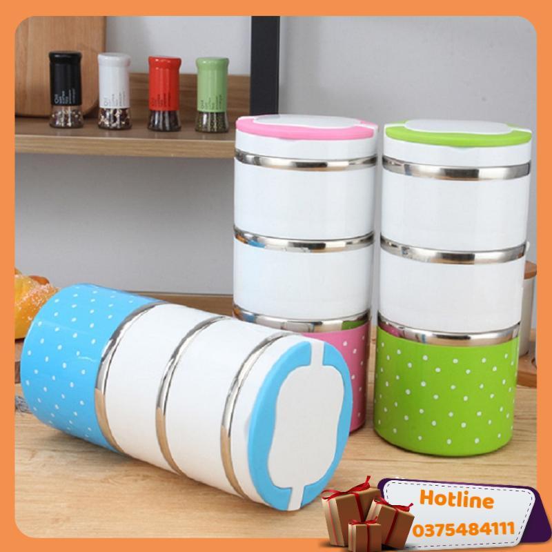 Hộp Đựng Cơm Chấm Bi 1 Tầng  - Hàng Loại 1