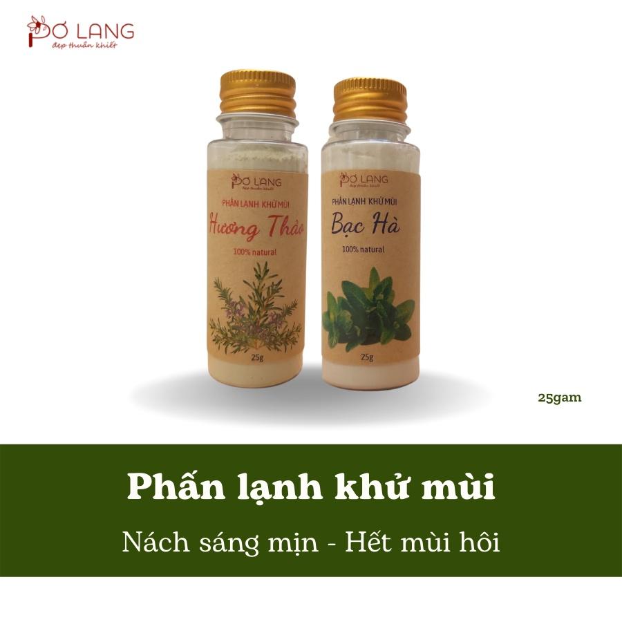 Phấn lạnh bột khử mùi cơ thể Hương Thảo Pơ Lang lọ 30gam (Khử mùi 24 giờ, không vàng áo)