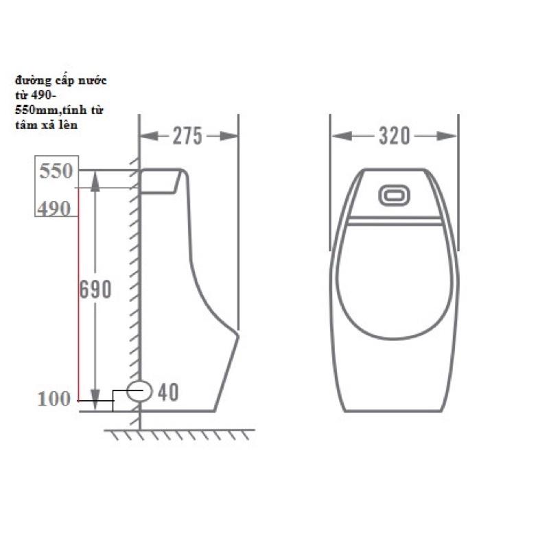 Bồn tiểu cảm ứng đen/bồn tiểu nam/bồn tiểu cảm ứng EV-T26